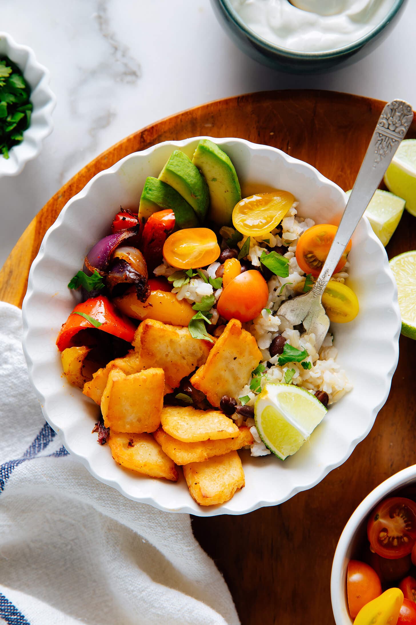 Fajita Veggie and Halloumi Bowls
