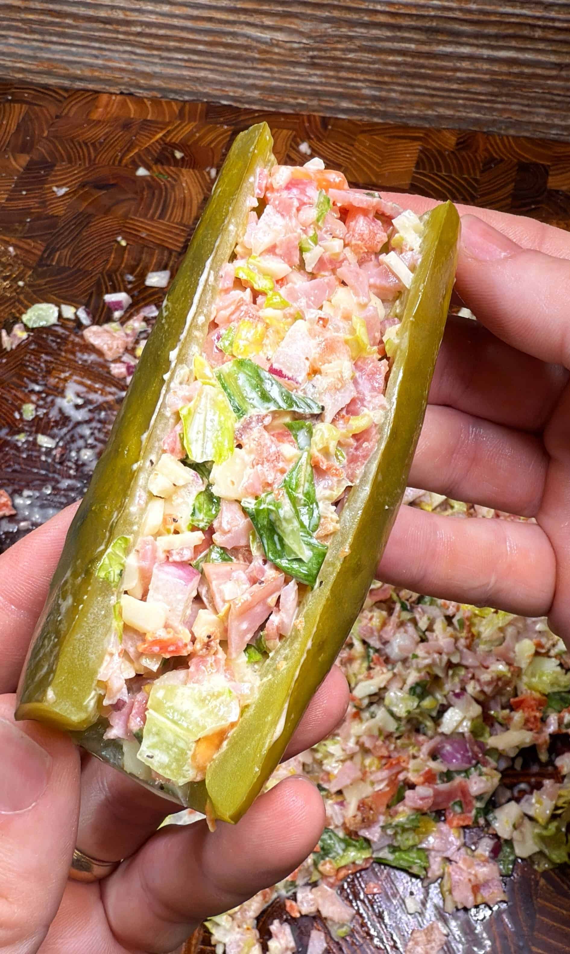 Chopped Italian Sandwich in a Pickle Bun