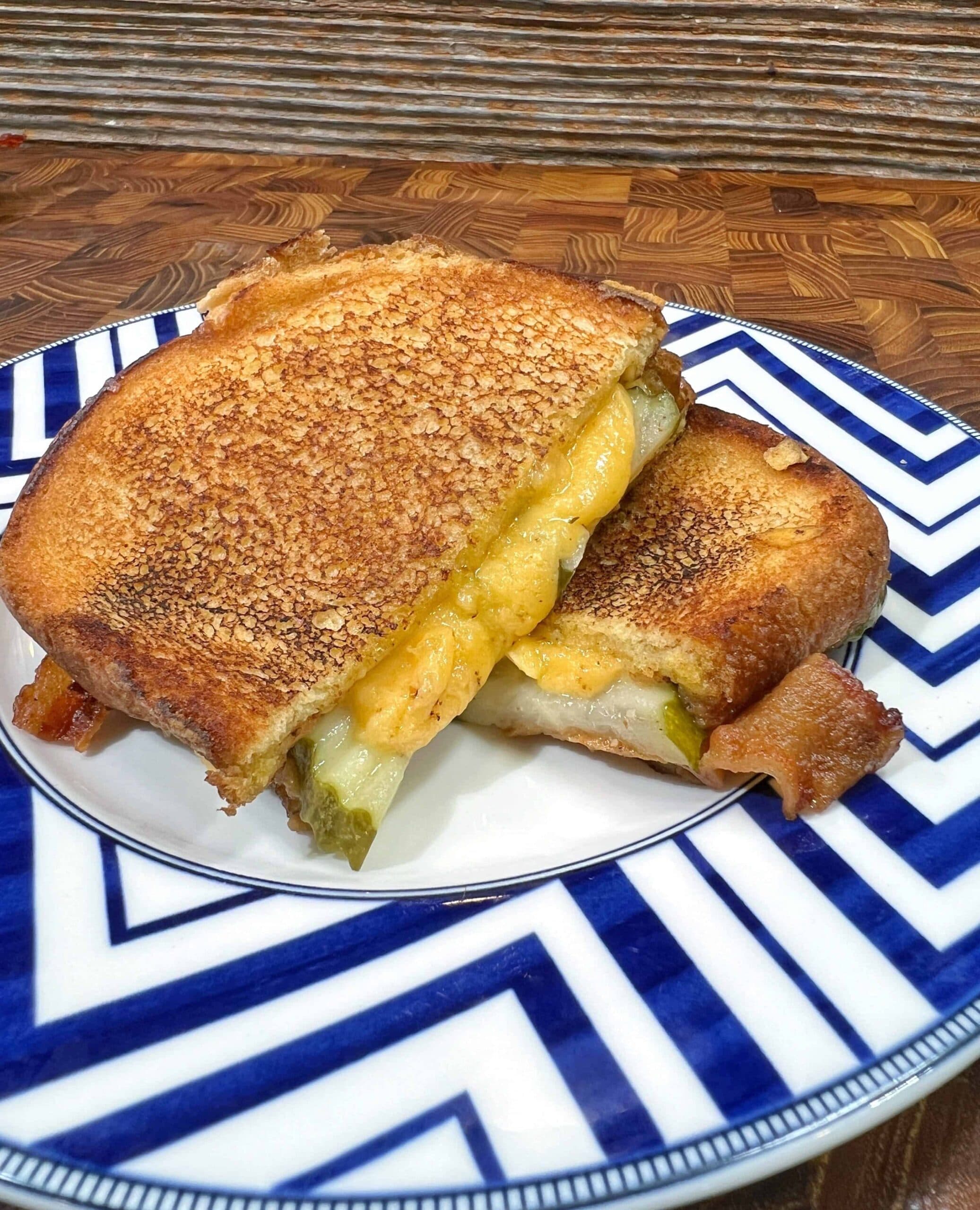 Bacon Grilled Cheese with Dill Pickles