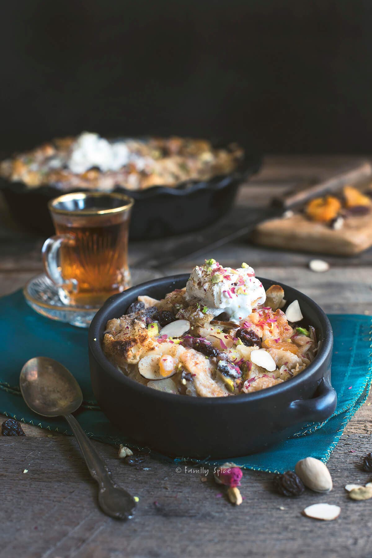 Egyptian Bread Pudding (Om Ali) with Raisins and Nuts