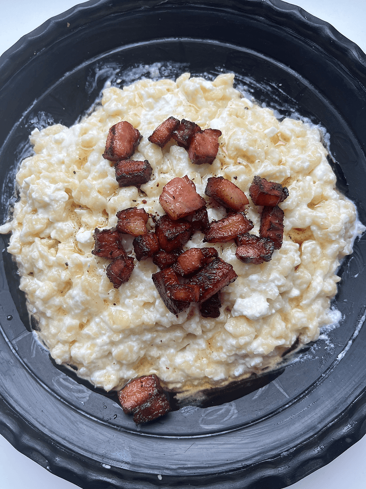Bryndzove Halusky (Cheesy Drop Noodles & Bacon)