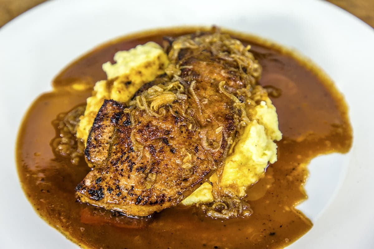 Calves' Liver with Onion Gravy and Mash