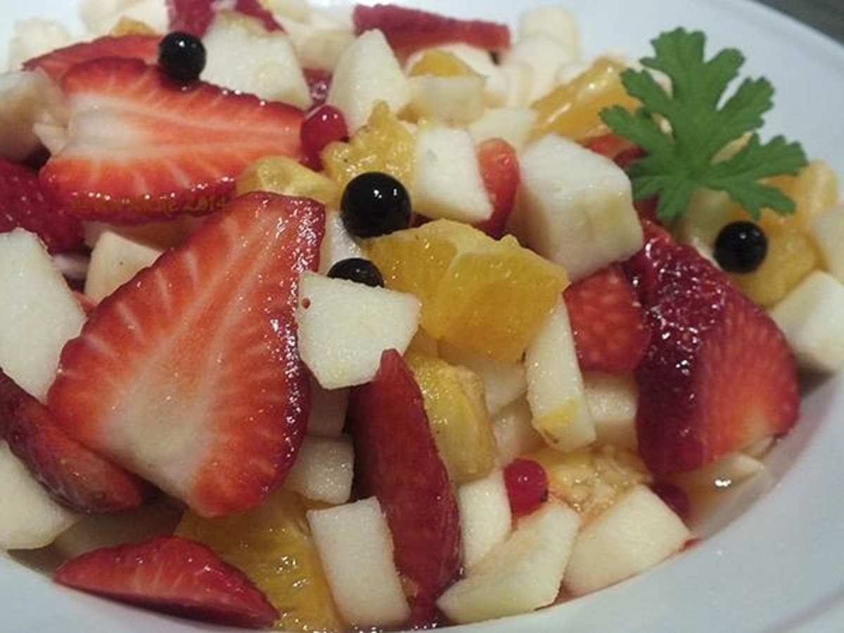 Bergamot Fresh Fruit Salad With Scented Pelargonium Leaves