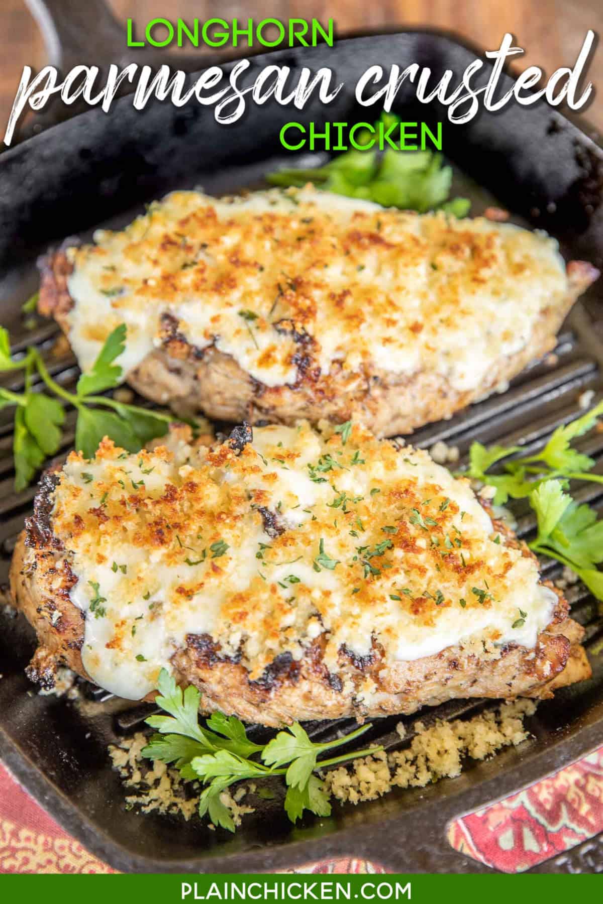 Longhorn Garlic Parmesan Crusted Chicken