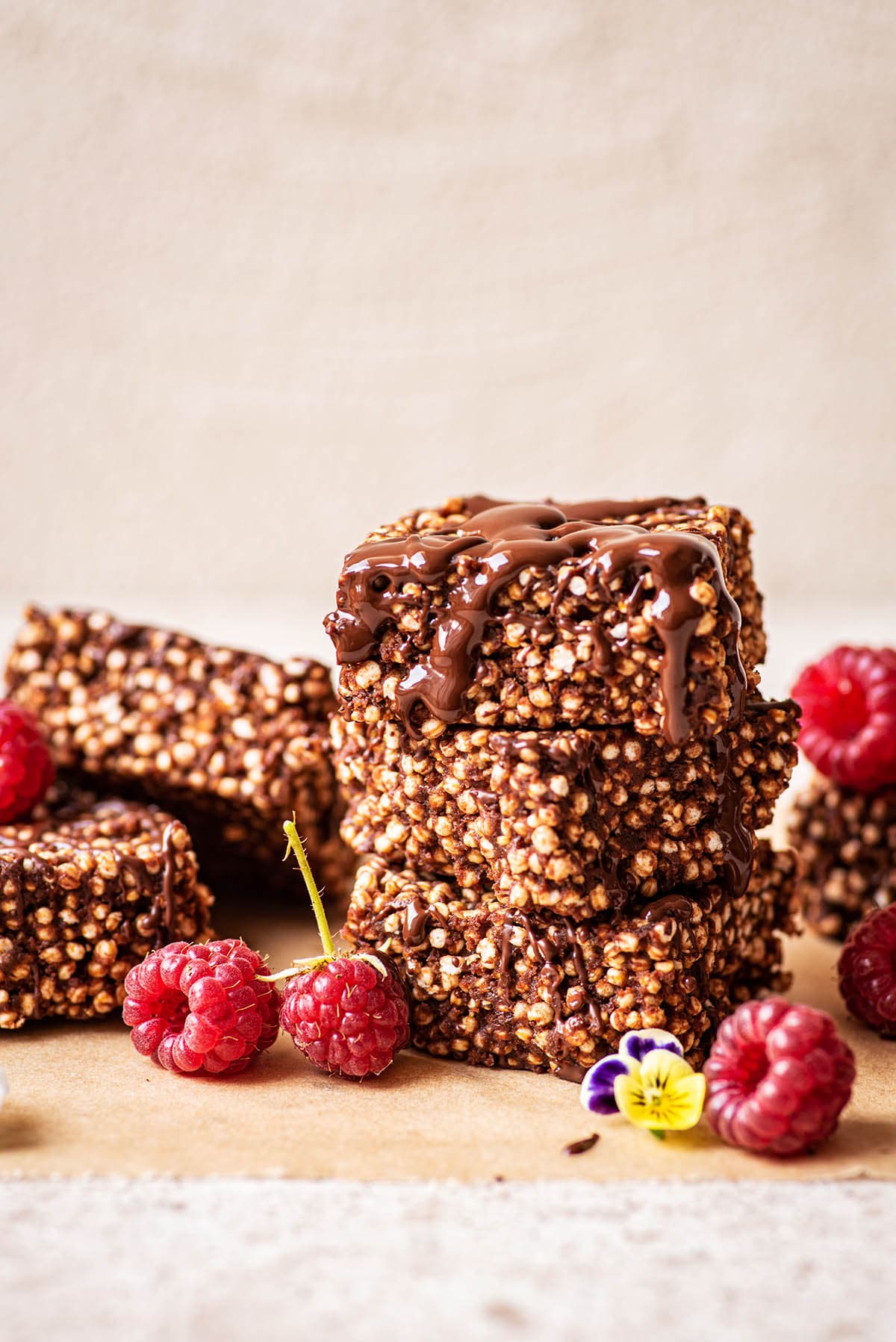 Chocolate Puffed Quinoa Bars