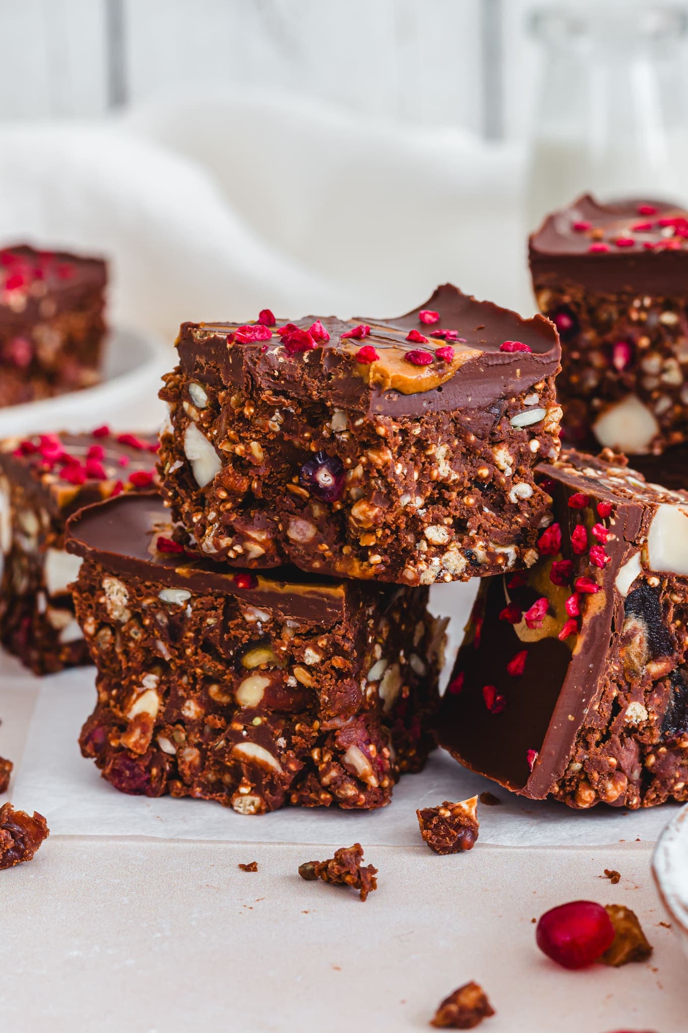 Chocolate Puffed Quinoa Rocky Road (Vegan No-Bake)