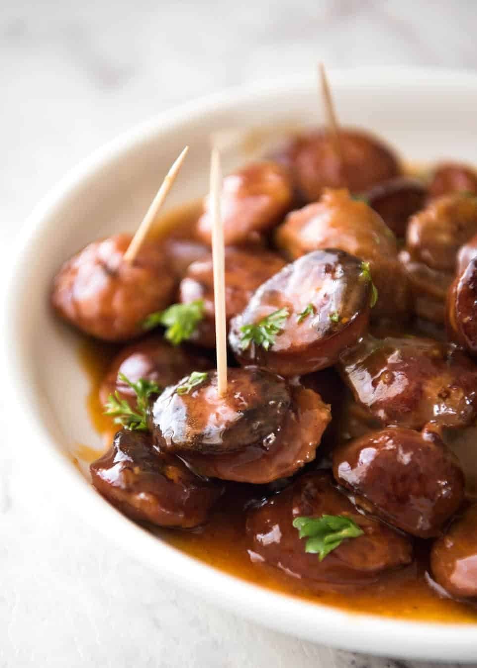 Chorizo Bites in Sweet & Spicy Sauce