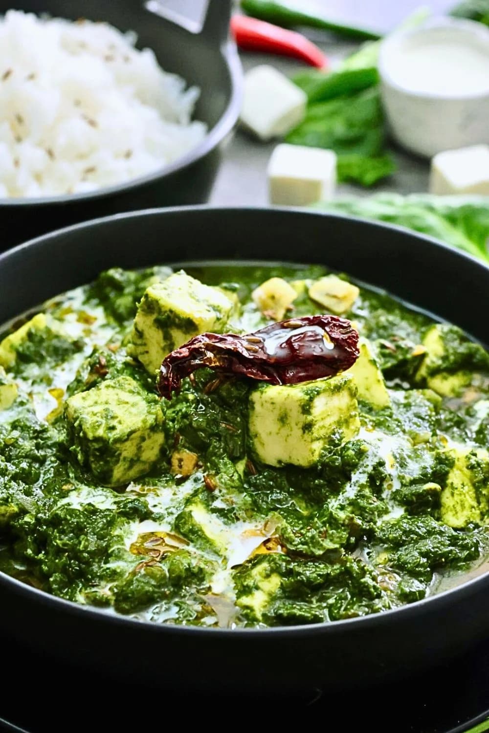 Dhaba Style Palak Paneer (Indian Spinach & Paneer Curry)