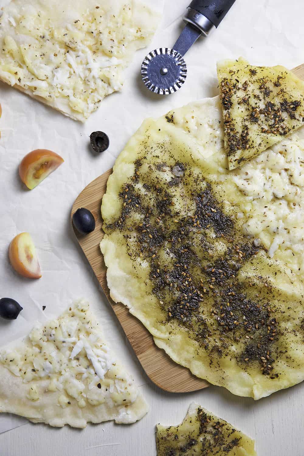 Gluten-Free Manakish with Cheese and Za'atar