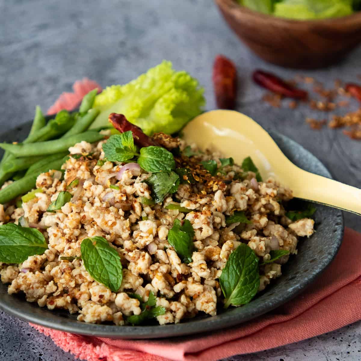 Laab Gai (larb gai) Spicy Thai Chicken Salad
