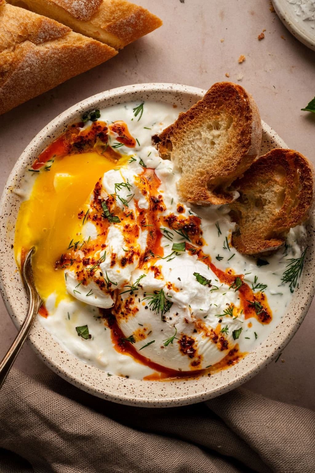 Çılbır: Turkish Eggs with Creamy Yogurt & Butter Sauce