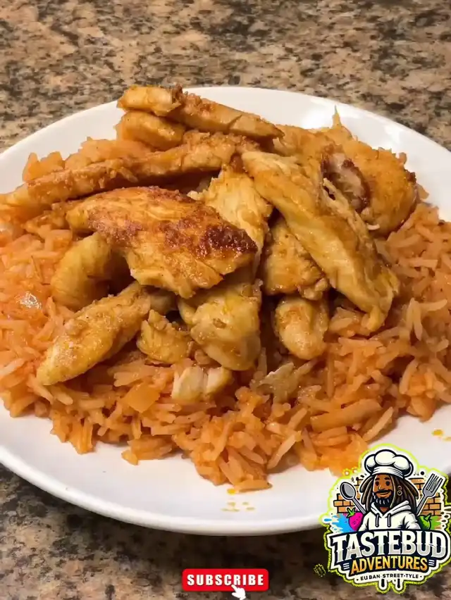 Arroz con Pollo with Cheese Sauce