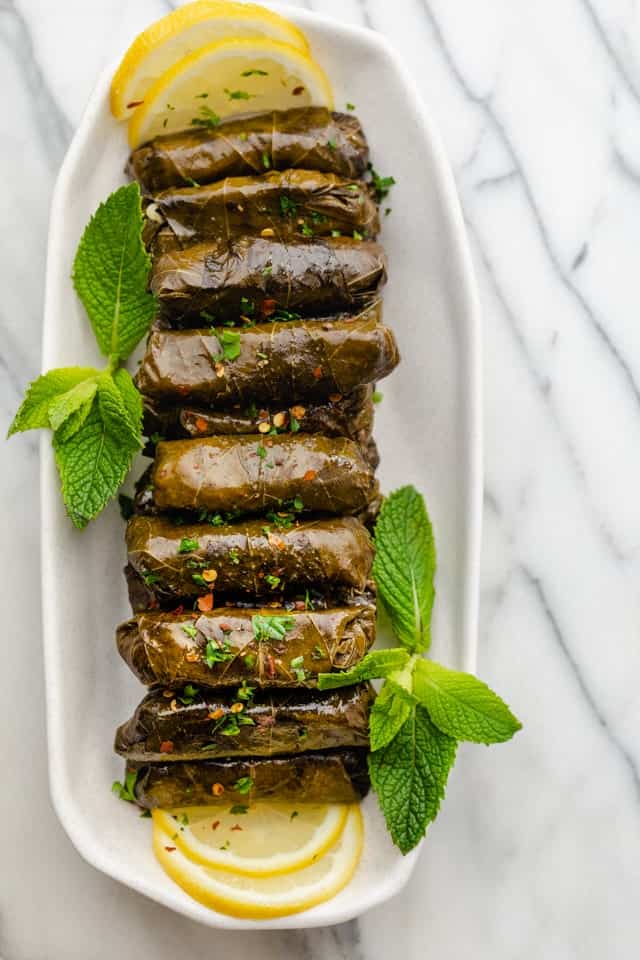 Lebanese Stuffed Grape Leaves (Warak Enab)