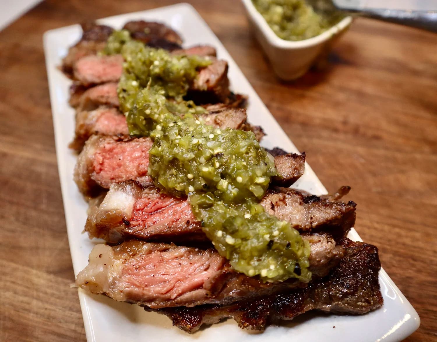 Salsa Verde with Strip Steak