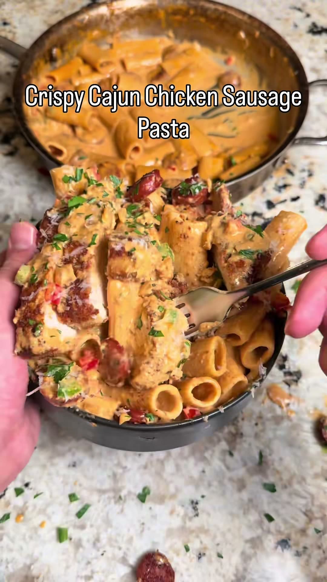 Crispy Cajun Chicken Sausage Pasta