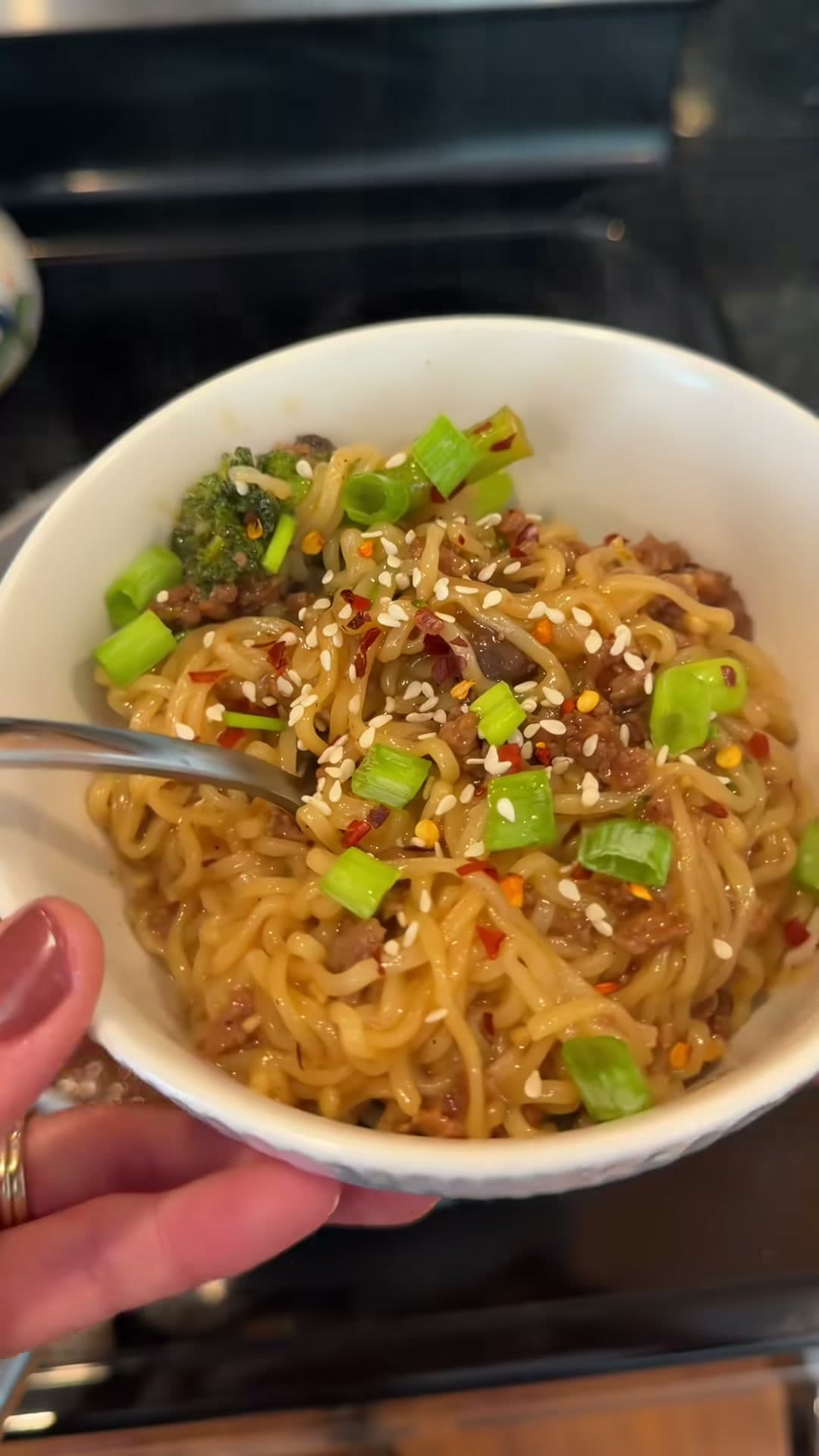Mongolian Ground Beef Noodles