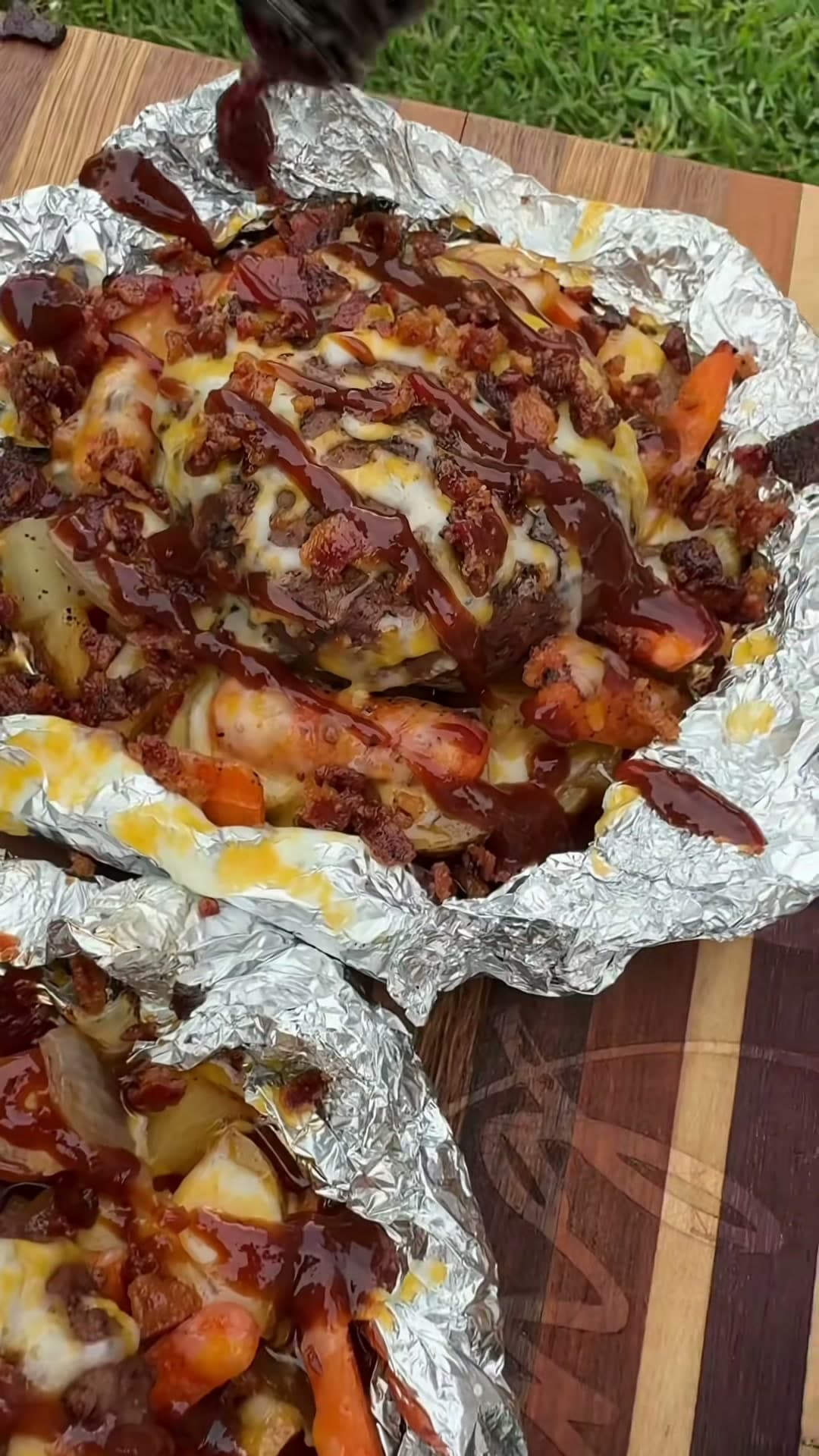 Grilled Hamburger and Veggie Foil Packets