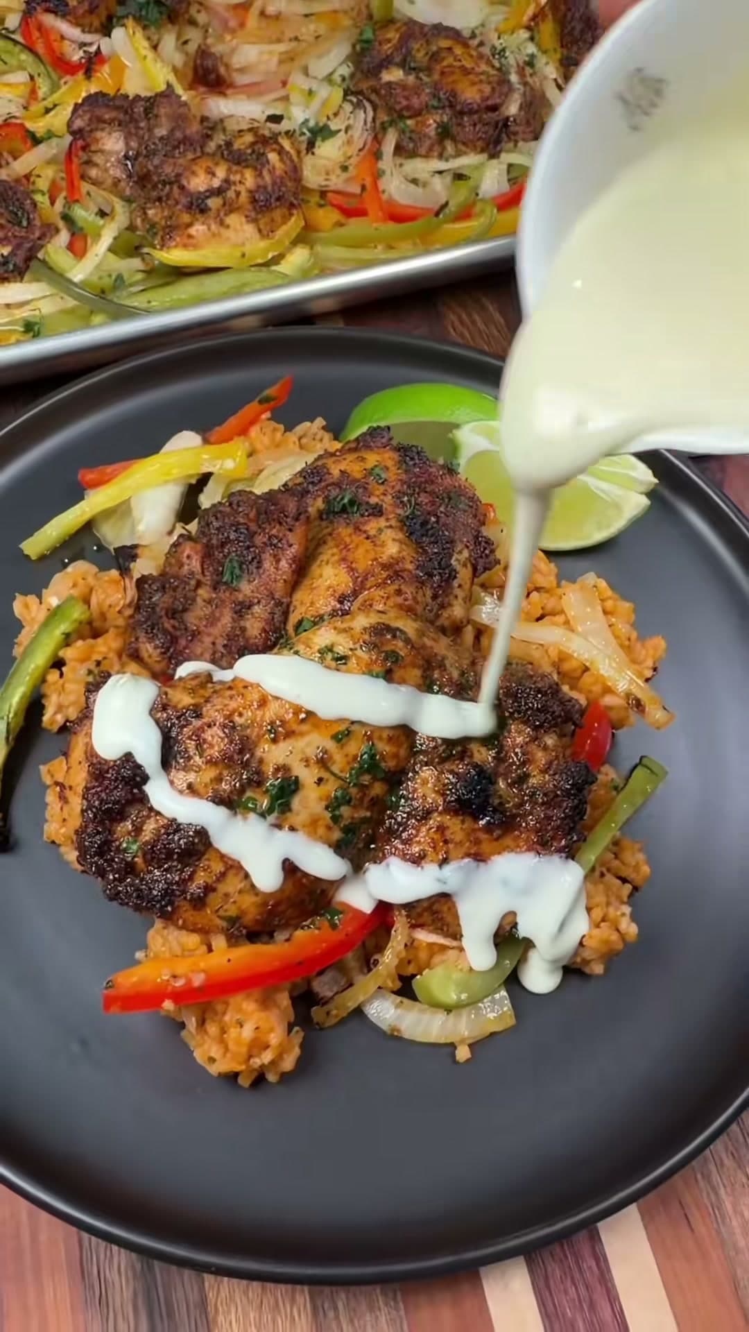Sheet Pan Chicken Thigh Fajitas