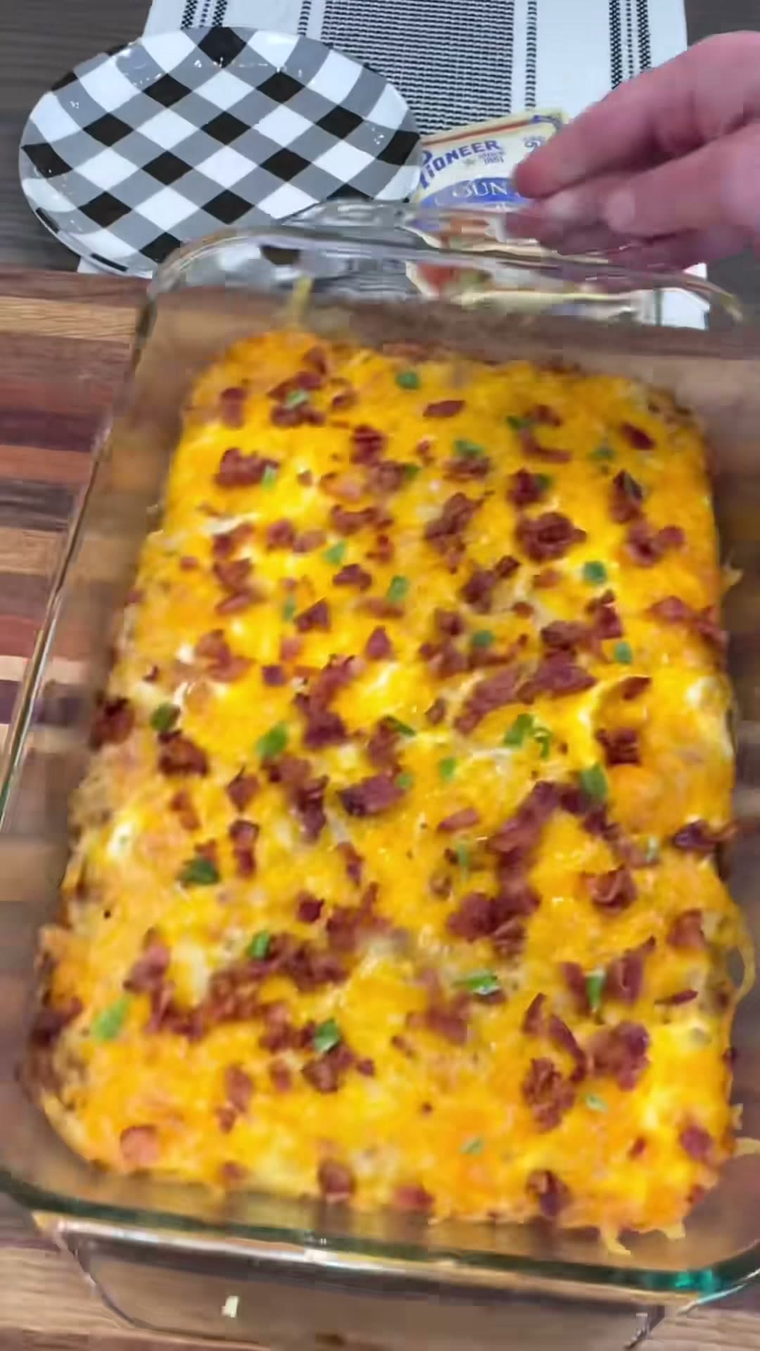 Breakfast Casserole with Sausage and Bacon