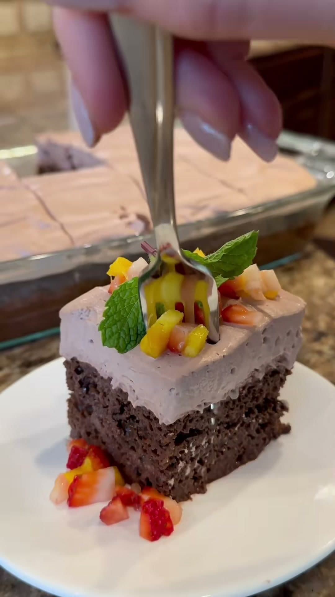 Triple Chocolate Poke Cake