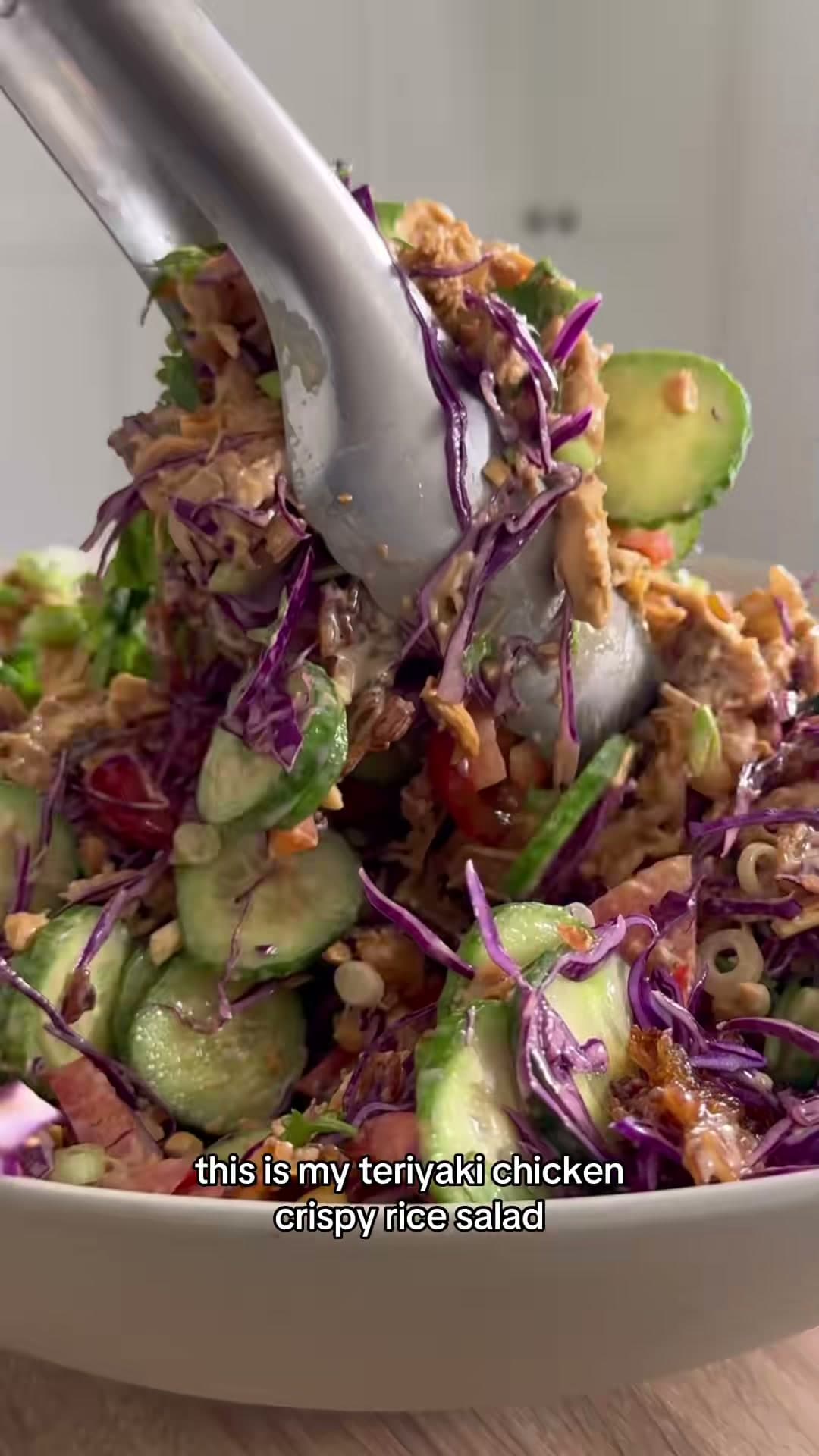 Teriyaki Chicken Crispy Rice Salad