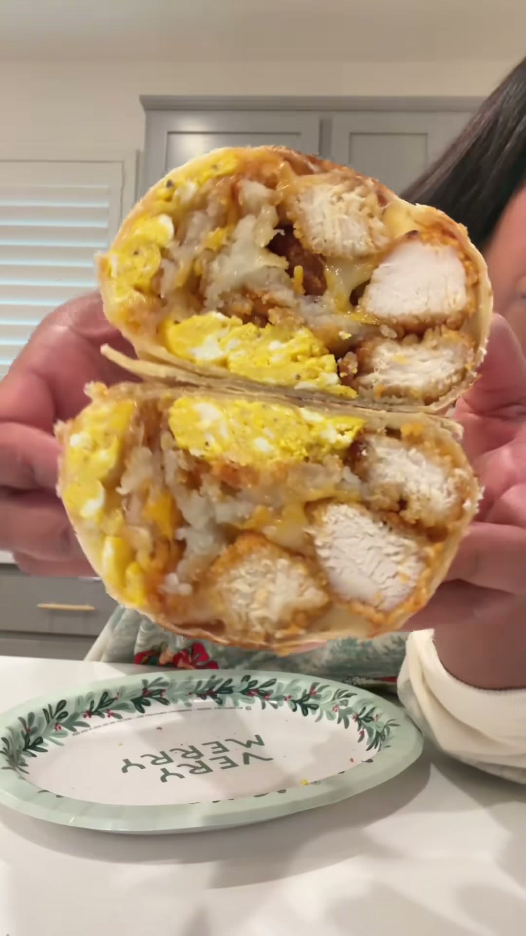 Chicken Nugget Breakfast Burrito