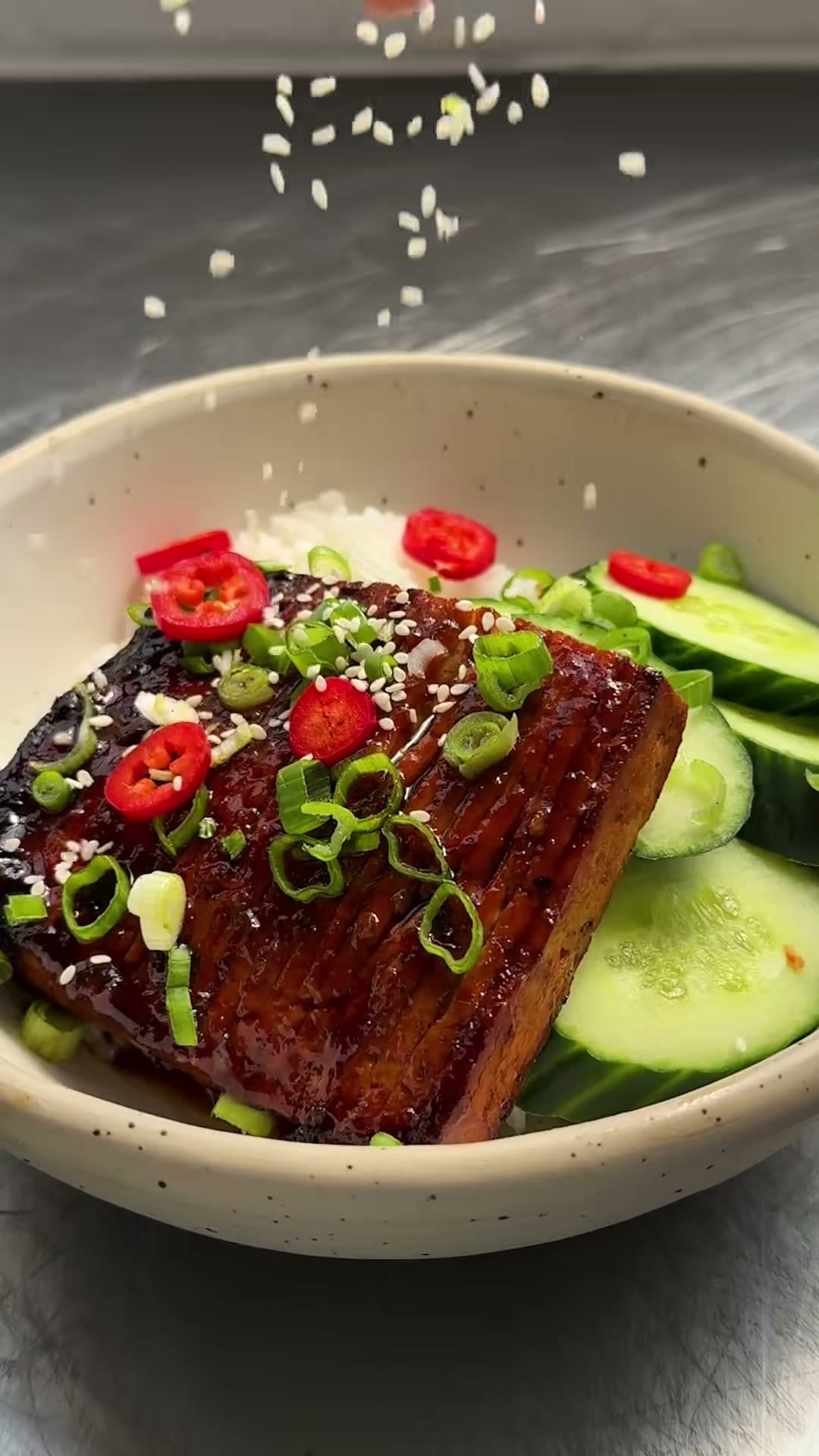 Hasselback Teriyaki Tofu