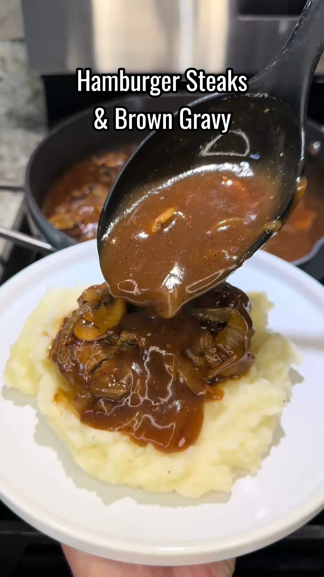 Hamburger Steaks and Brown Gravy