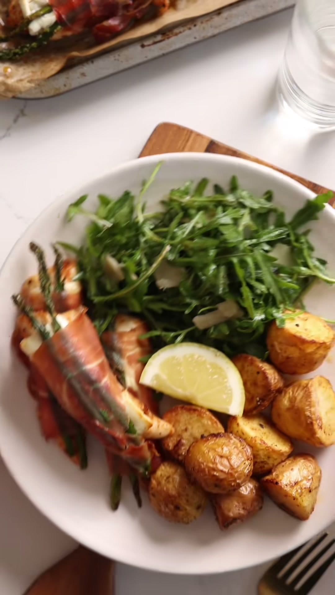 Prosciutto-Wrapped Chicken with Feta and Asparagus