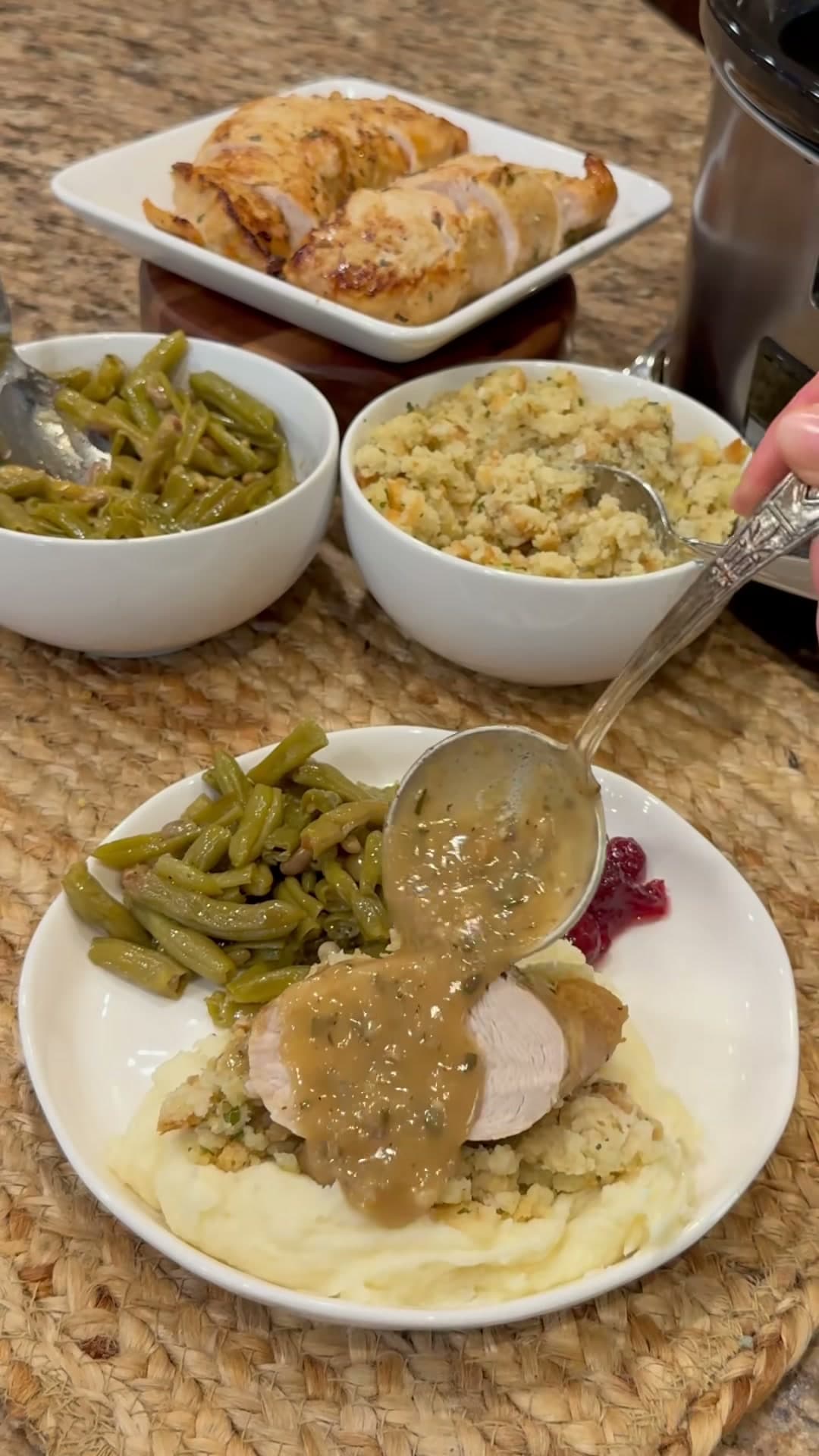 Roasted Turkey Tenderloin with Herb Gravy