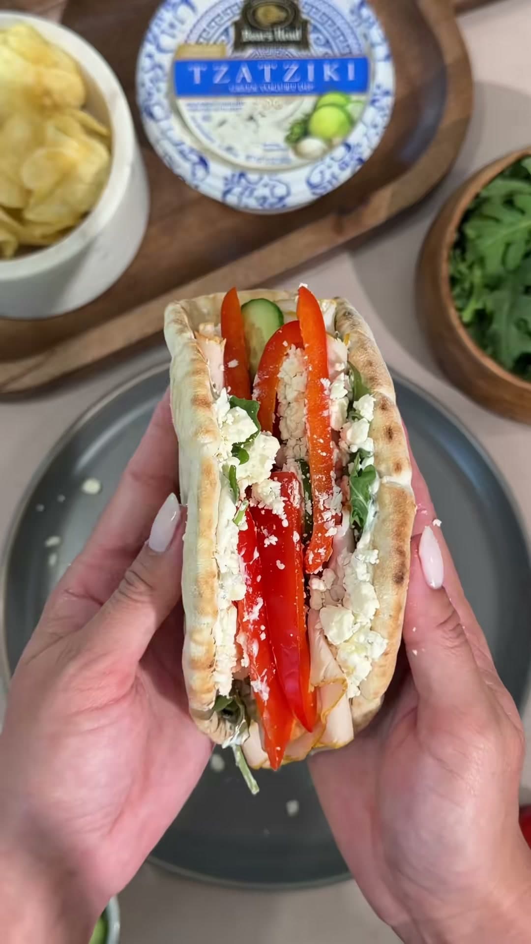 Greek Turkey Pita Sandwich