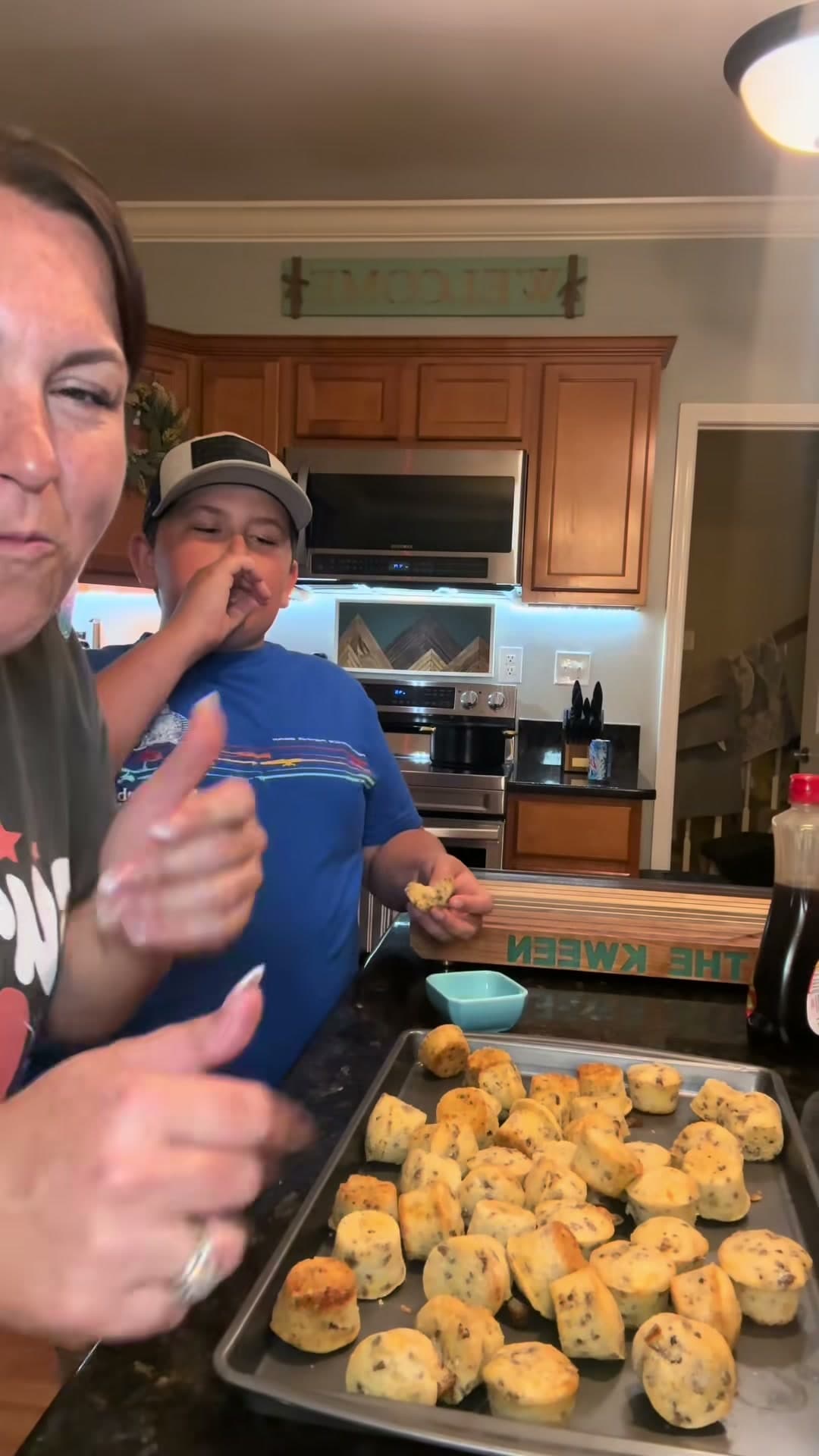Sausage and Cheese Pancake Bites