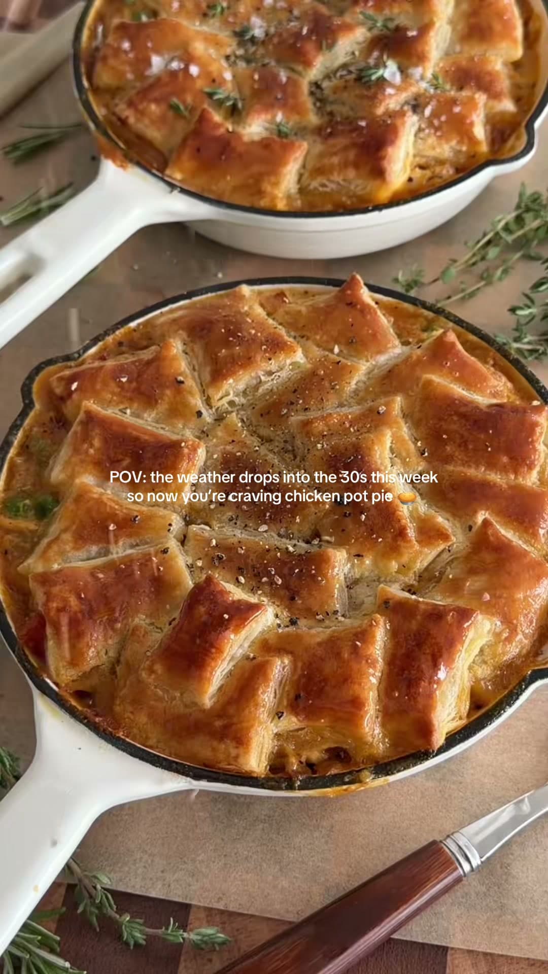 Skillet Chicken Pot Pie with Puff Pastry