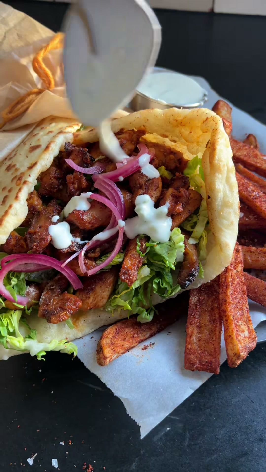 Chicken Gyros with Feta Tzatziki