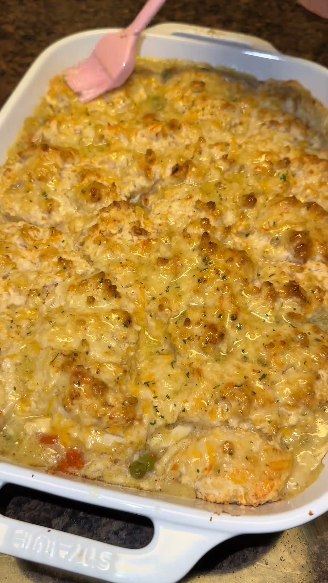 Cheddar Biscuit Crab Pot Pie