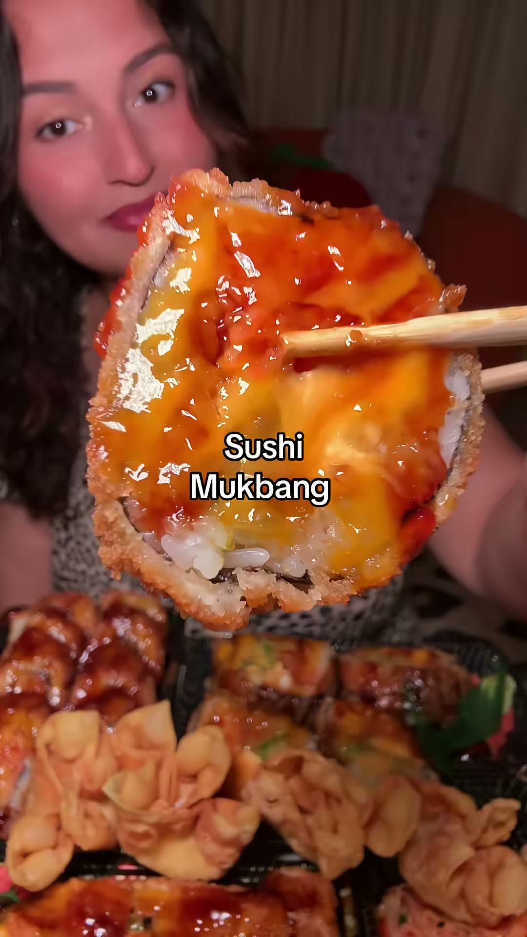 Sushi and Crab Rangoon Mukbang