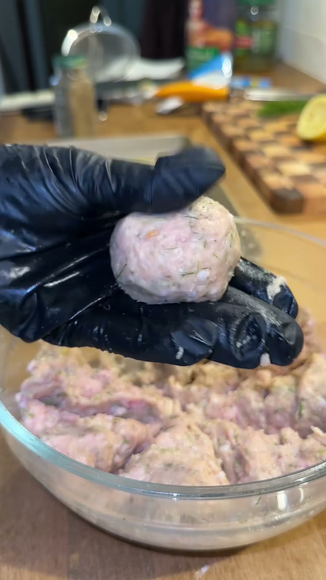 Lemon Dill Chicken Meatballs with Orzo