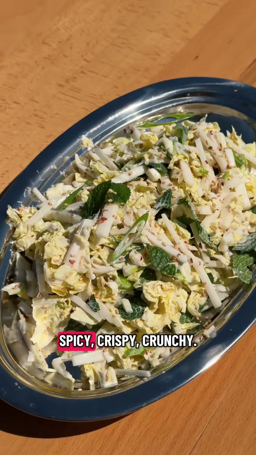Spicy Miso Napa Cabbage Slaw