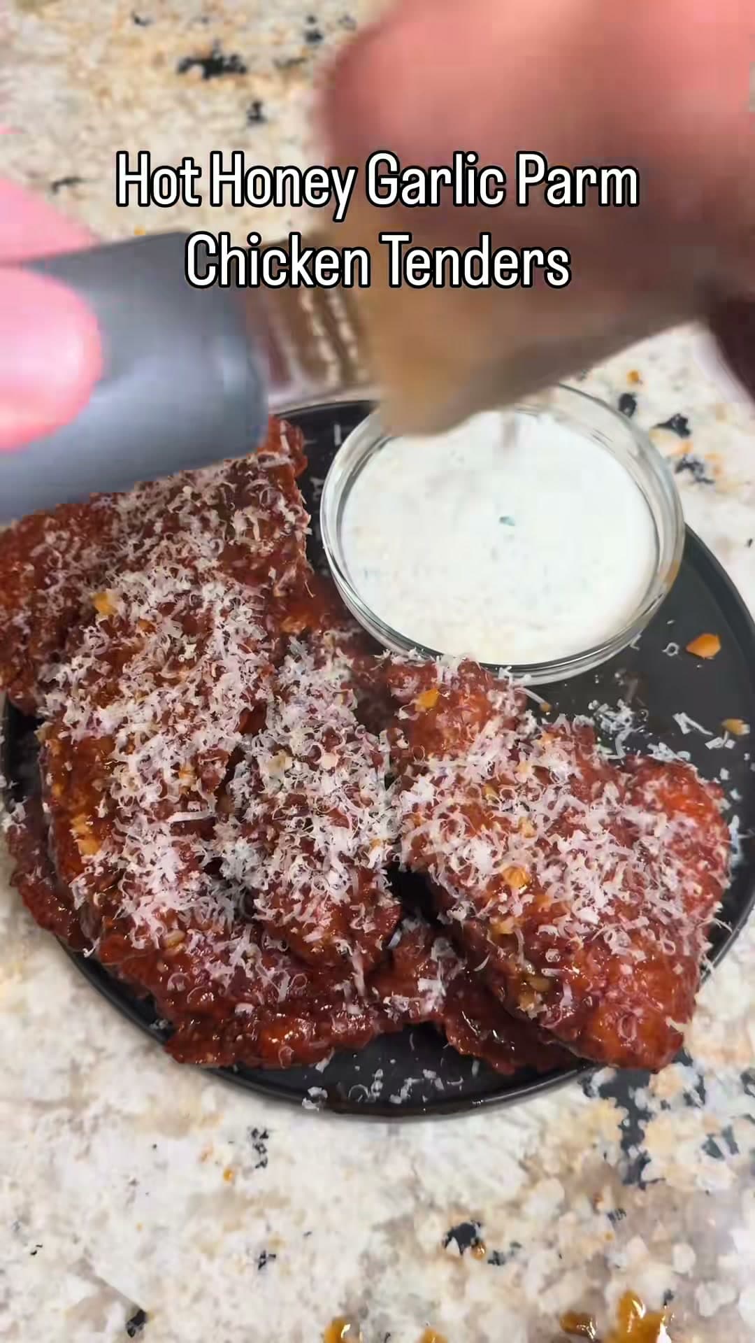 Hot Honey Garlic Parmesan Chicken Tenders