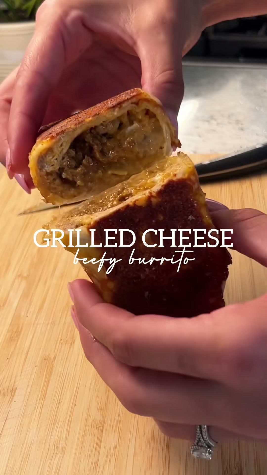 Grilled Cheese Beefy Burrito