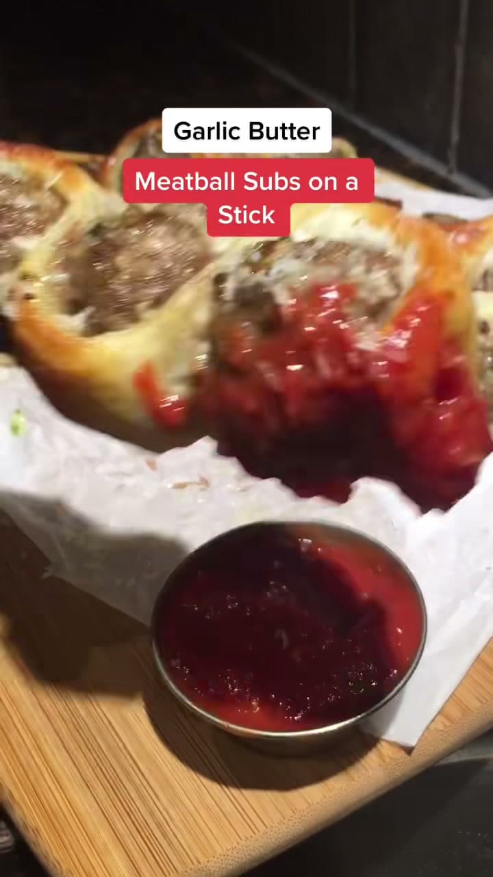 Garlic Butter Meatball Sub Skewers