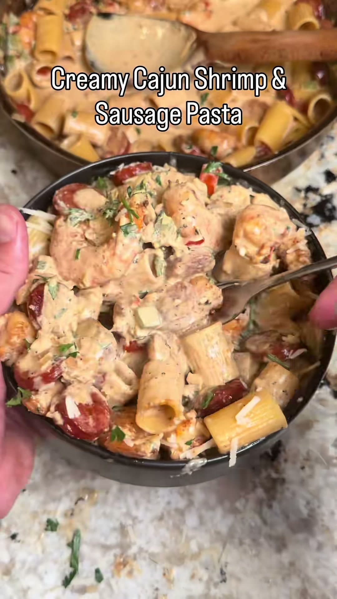 Creamy Cajun Shrimp and Sausage Pasta
