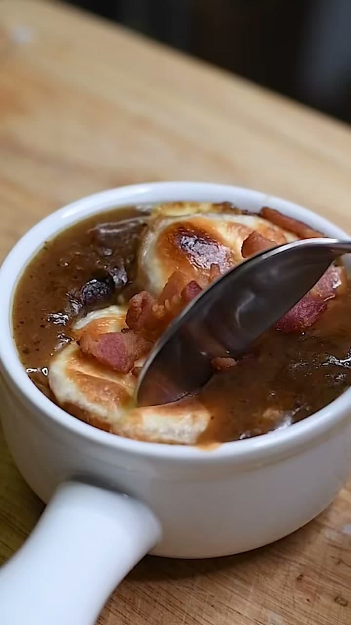 French Onion Soup with Bacon