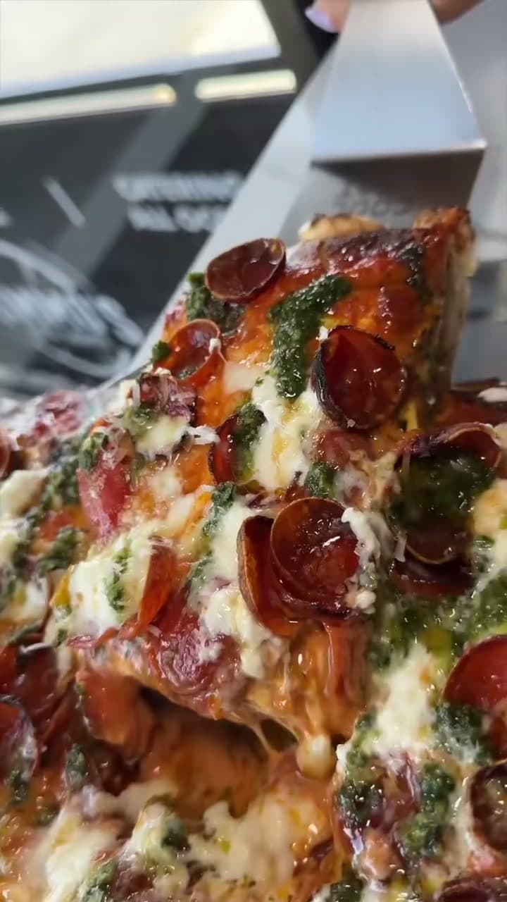 Stuffed Ricotta Sicilian Pizza with Vodka Sauce and Hot Honey