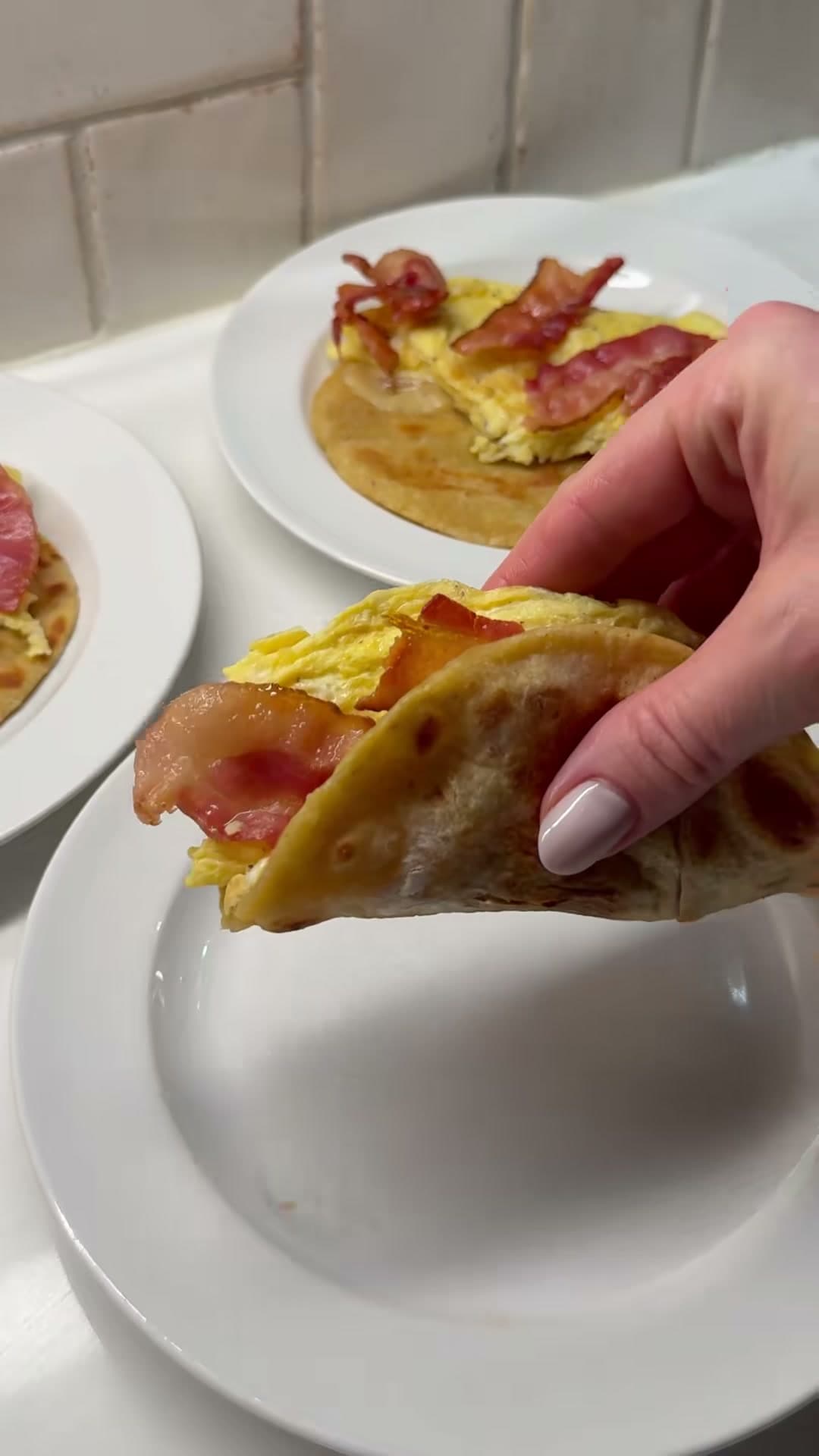 Bacon, Egg, and Cheese Breakfast Tacos