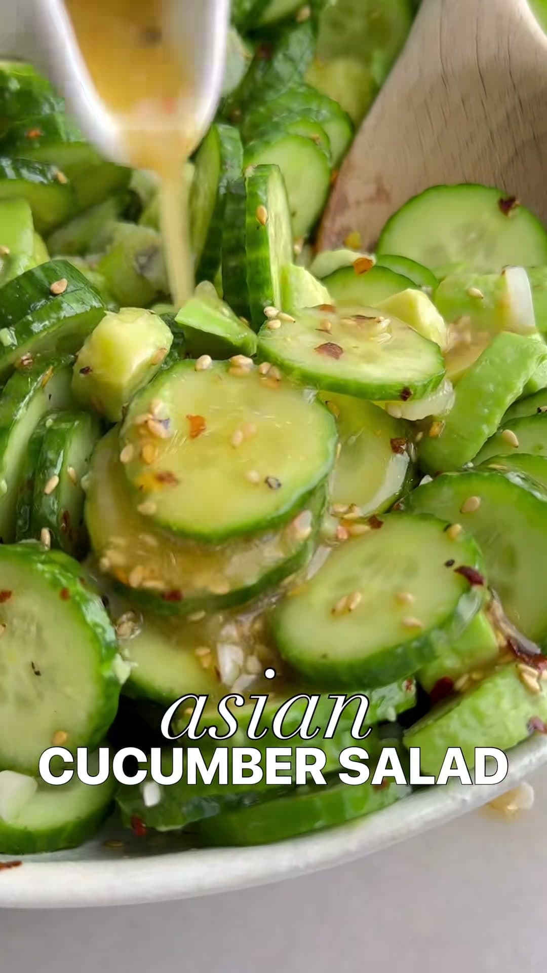 Asian Cucumber Salad with Avocado