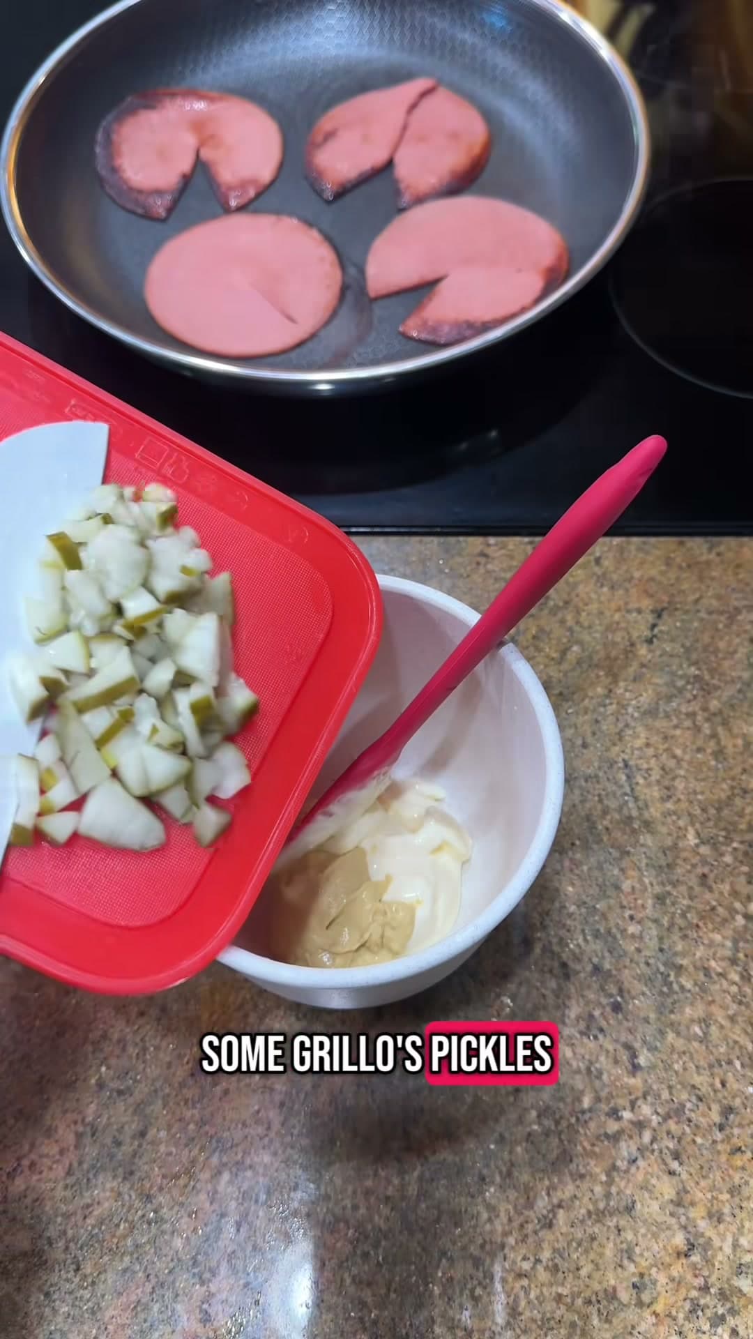 Fried Bologna Sliders