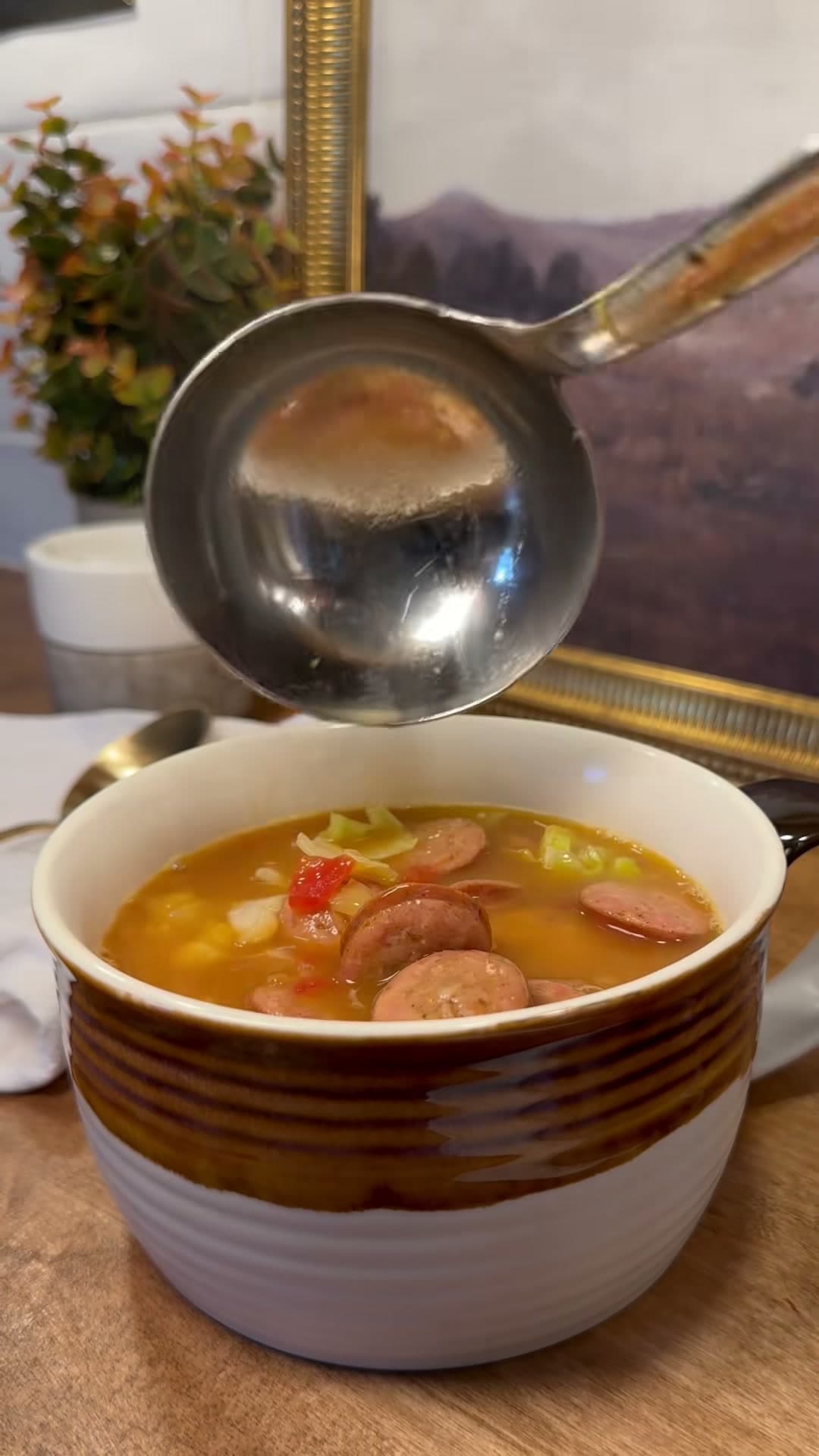 High-Protein Cabbage and Sausage Soup