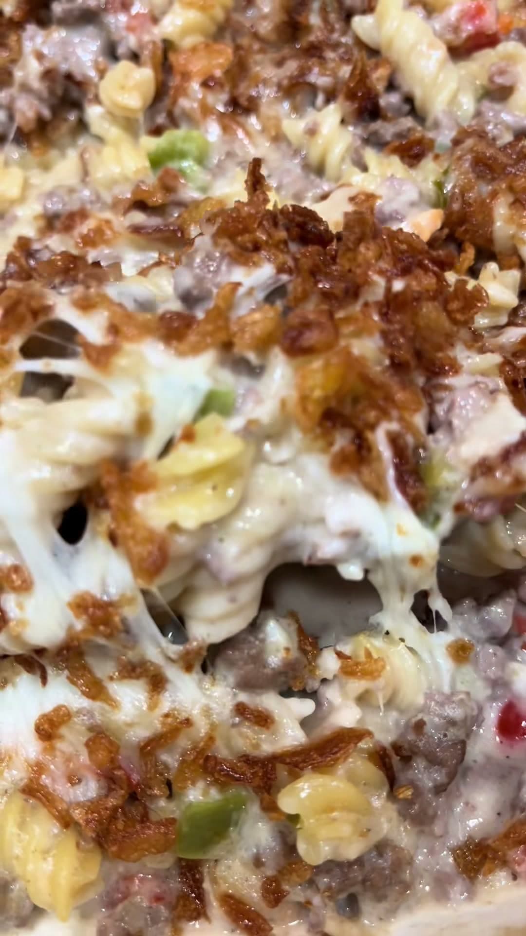 Philly Cheesesteak Pasta Skillet