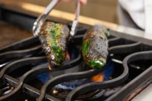 roasting the chilies
